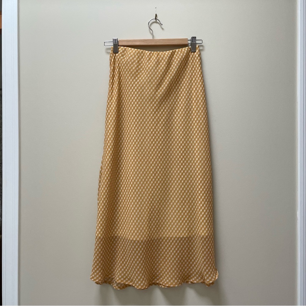 Cotton On | Gingham A Line Skirt | Yellow